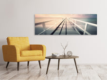 Laden Sie das Bild in den Galerie-Viewer, Leinwandbild Panorama Romantischer Holzsteg