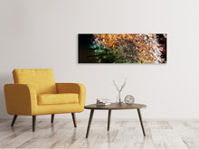 Laden Sie das Bild in den Galerie-Viewer, Leinwandbild Panorama Pusteblume im Morgentau