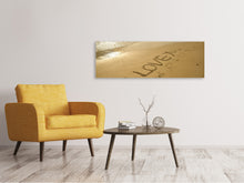 Laden Sie das Bild in den Galerie-Viewer, Leinwandbild Panorama Zeichen im Sand