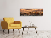 Laden Sie das Bild in den Galerie-Viewer, Leinwandbild Panorama Toronto in der Abenddämmerung