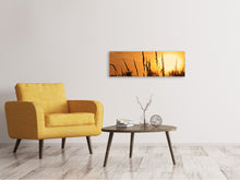 Laden Sie das Bild in den Galerie-Viewer, Leinwandbild Panorama Sonnenaufgang auf dem Feld