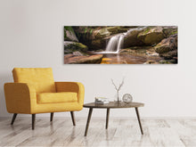 Laden Sie das Bild in den Galerie-Viewer, Leinwandbild Panorama Kleiner Wasserfall