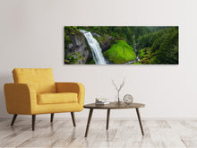 Laden Sie das Bild in den Galerie-Viewer, Leinwandbild Panorama Ausblick Wasserfall