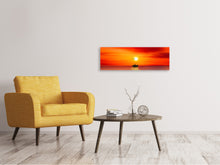 Laden Sie das Bild in den Galerie-Viewer, Leinwandbild Panorama Ein Fischer im Sonnenuntergang
