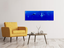 Laden Sie das Bild in den Galerie-Viewer, Leinwandbild Panorama Im Haifischbecken