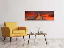 Laden Sie das Bild in den Galerie-Viewer, Leinwandbild Panorama Berge der Schweiz bei Sonnenuntergang