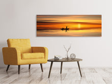 Laden Sie das Bild in den Galerie-Viewer, Leinwandbild Panorama Romantischer Sonnenuntergang auf dem Meer
