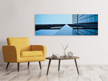 Laden Sie das Bild in den Galerie-Viewer, Leinwandbild Panorama Spiegelungen einer Fassade