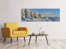 Laden Sie das Bild in den Galerie-Viewer, Leinwandbild Panorama Schöne Schnee Landschaft