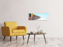 Laden Sie das Bild in den Galerie-Viewer, Leinwandbild Panorama Bunte Strandhäuser