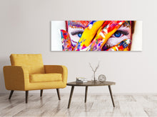 Laden Sie das Bild in den Galerie-Viewer, Leinwandbild Panorama Make up Kunst