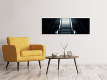 Laden Sie das Bild in den Galerie-Viewer, Leinwandbild Panorama Rolltreppe in der Dunkelheit