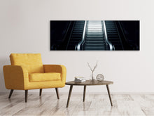 Laden Sie das Bild in den Galerie-Viewer, Leinwandbild Panorama Rolltreppe in der Dunkelheit