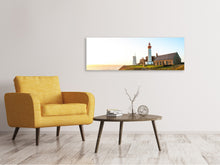 Laden Sie das Bild in den Galerie-Viewer, Leinwandbild Panorama Der Leuchtturm bei Sonnenaufgang