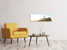 Laden Sie das Bild in den Galerie-Viewer, Leinwandbild Panorama Der Leuchtturm bei Sonnenaufgang