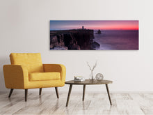 Laden Sie das Bild in den Galerie-Viewer, Leinwandbild Panorama Der Leuchtturm in der Abenddämmerung