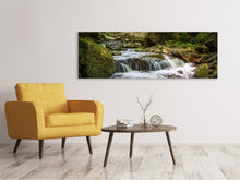 Laden Sie das Bild in den Galerie-Viewer, Leinwandbild Panorama Entspannung am Wasserfall