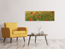 Laden Sie das Bild in den Galerie-Viewer, Leinwandbild Panorama Der Mohn im Wind