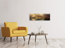 Laden Sie das Bild in den Galerie-Viewer, Leinwandbild Panorama Lichtspektakel am Meer