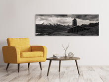Laden Sie das Bild in den Galerie-Viewer, Leinwandbild Panorama Kleine Kirche im Gebirge