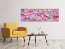 Laden Sie das Bild in den Galerie-Viewer, Leinwandbild Panorama Rosenblüten in rosa