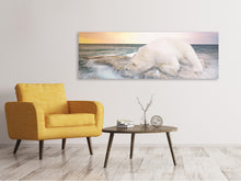 Laden Sie das Bild in den Galerie-Viewer, Leinwandbild Panorama Der Eisbär und das Meer