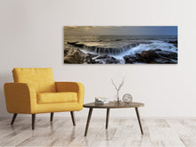 Laden Sie das Bild in den Galerie-Viewer, Leinwandbild Panorama Abendstimmung am Meer