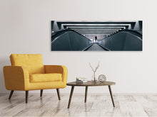 Laden Sie das Bild in den Galerie-Viewer, Leinwandbild Panorama Rolltreppe abwärts