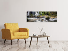 Laden Sie das Bild in den Galerie-Viewer, Leinwandbild Panorama Achtung Wasserfälle