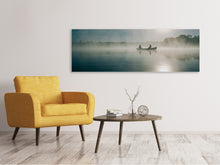 Laden Sie das Bild in den Galerie-Viewer, Leinwandbild Panorama Fischer im Sonnenaufgang