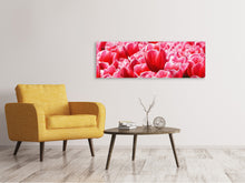 Laden Sie das Bild in den Galerie-Viewer, Leinwandbild Panorama Fröhliches Tulpenfeld