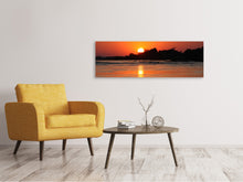 Laden Sie das Bild in den Galerie-Viewer, Leinwandbild Panorama Der glühende Sonnenuntergang