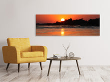 Laden Sie das Bild in den Galerie-Viewer, Leinwandbild Panorama Der glühende Sonnenuntergang