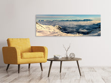 Laden Sie das Bild in den Galerie-Viewer, Leinwandbild Panorama Über den Wolken im Schnee