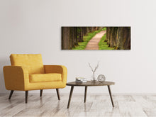 Laden Sie das Bild in den Galerie-Viewer, Leinwandbild Panorama Ein Weg im Wald