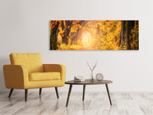 Laden Sie das Bild in den Galerie-Viewer, Leinwandbild Panorama Farben prächtiger Wald