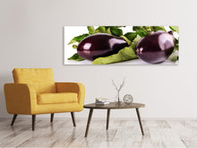 Laden Sie das Bild in den Galerie-Viewer, Leinwandbild Panorama Frische Auberginen