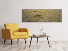 Laden Sie das Bild in den Galerie-Viewer, Leinwandbild Panorama Fussspuren XXL