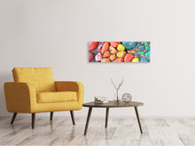 Laden Sie das Bild in den Galerie-Viewer, Leinwandbild Panorama Bunte Steine