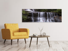 Laden Sie das Bild in den Galerie-Viewer, Leinwandbild Panorama Am Ende des Wasserfalls