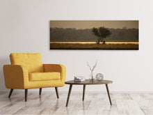 Laden Sie das Bild in den Galerie-Viewer, Leinwandbild Panorama Elefant alleine in der Steppe