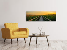 Laden Sie das Bild in den Galerie-Viewer, Leinwandbild Panorama Sonnenuntergang in den Feldern