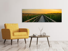 Laden Sie das Bild in den Galerie-Viewer, Leinwandbild Panorama Sonnenuntergang in den Feldern
