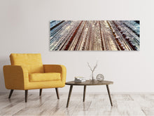 Laden Sie das Bild in den Galerie-Viewer, Leinwandbild Panorama Bäume im Schnee