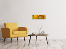 Laden Sie das Bild in den Galerie-Viewer, Leinwandbild Panorama Blütenstand einer Sonnenblume