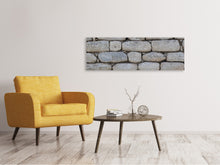 Laden Sie das Bild in den Galerie-Viewer, Leinwandbild Panorama Mauer aus Natur Steinen