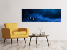 Laden Sie das Bild in den Galerie-Viewer, Leinwandbild Panorama Nachts im Wald