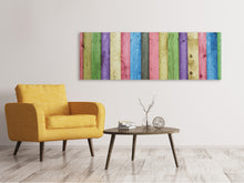 Laden Sie das Bild in den Galerie-Viewer, Leinwandbild Panorama Buntes Holz