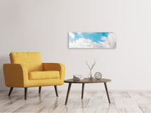 Laden Sie das Bild in den Galerie-Viewer, Leinwandbild Panorama Grashalme im Himmel
