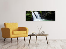 Laden Sie das Bild in den Galerie-Viewer, Leinwandbild Panorama Wasserfall im Abendlicht